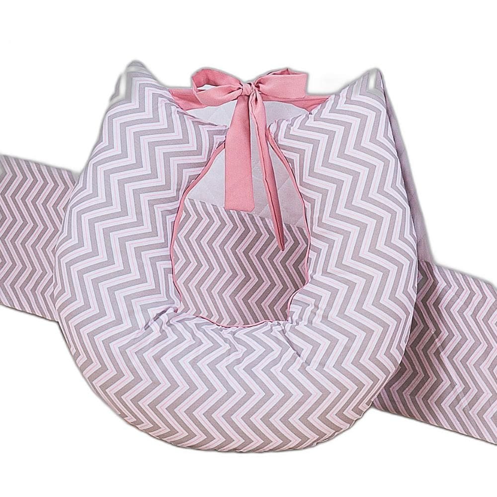 Almofada Amamentação Chevron Rosa