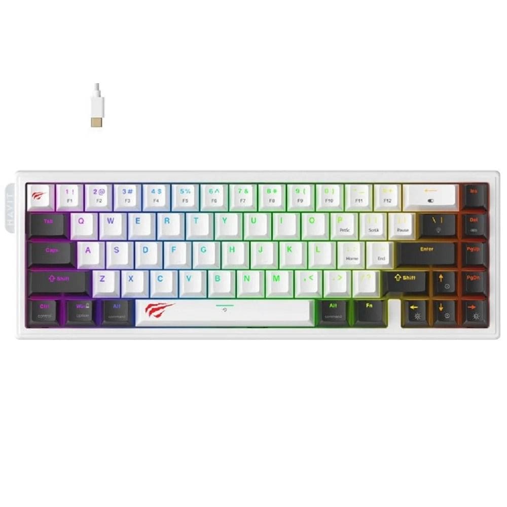 Teclado Gamer Magnético Havit KB900L, RGB, Branco
