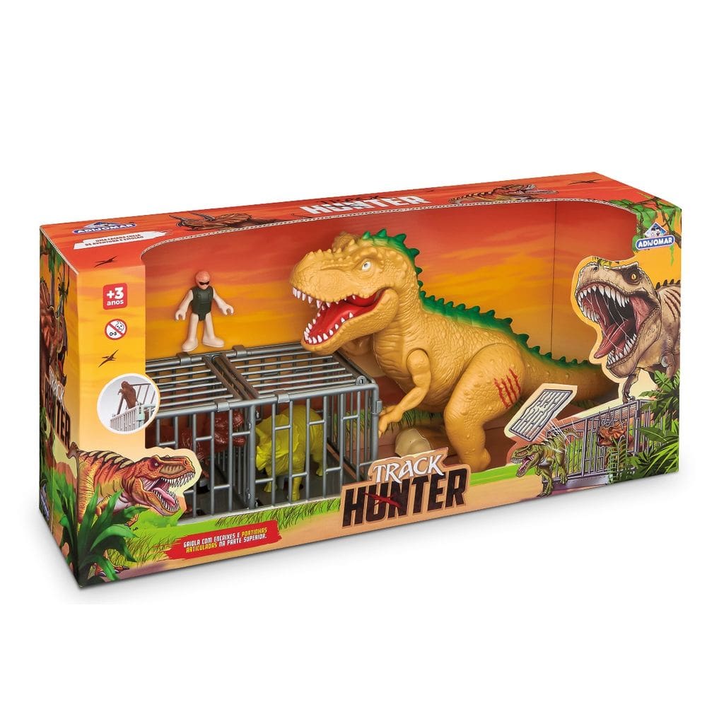 Dinossauro Com Jaula Track Hunter - Adijomar
