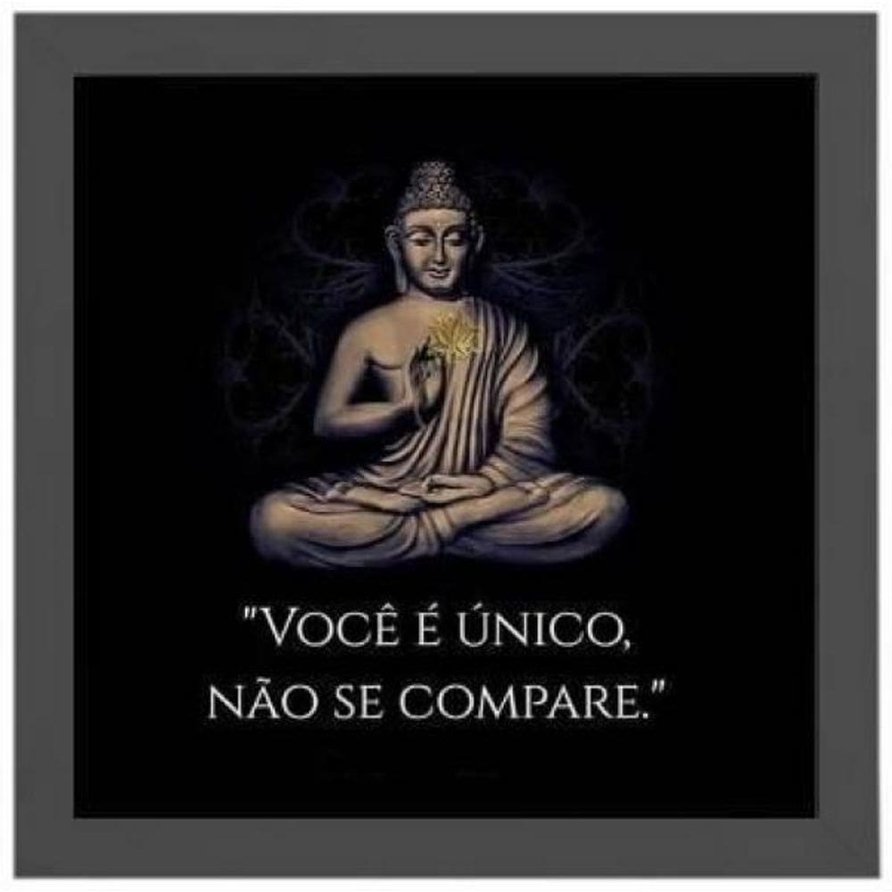Quadro Quadrado Frase Buda Não Se Compare 20X20Cm