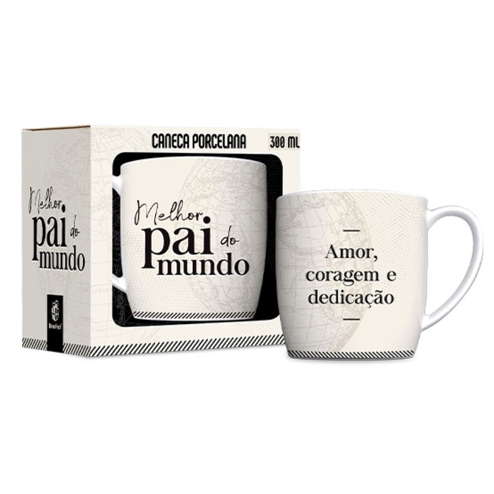 Caneca de Porcelana - 300ml - Melhor Pai do Mundo - Brasfoot