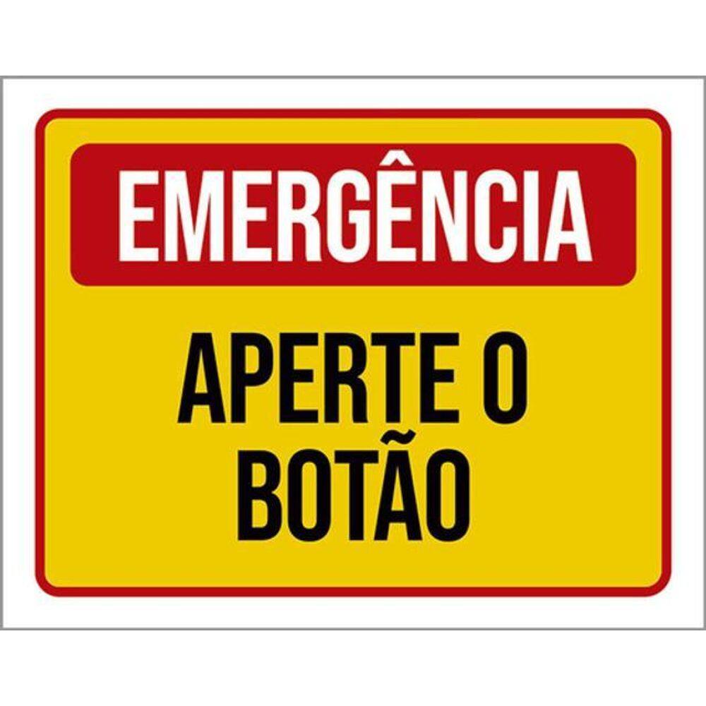 Kit 3 Placas Sinalização - Emergência Aperte Botão