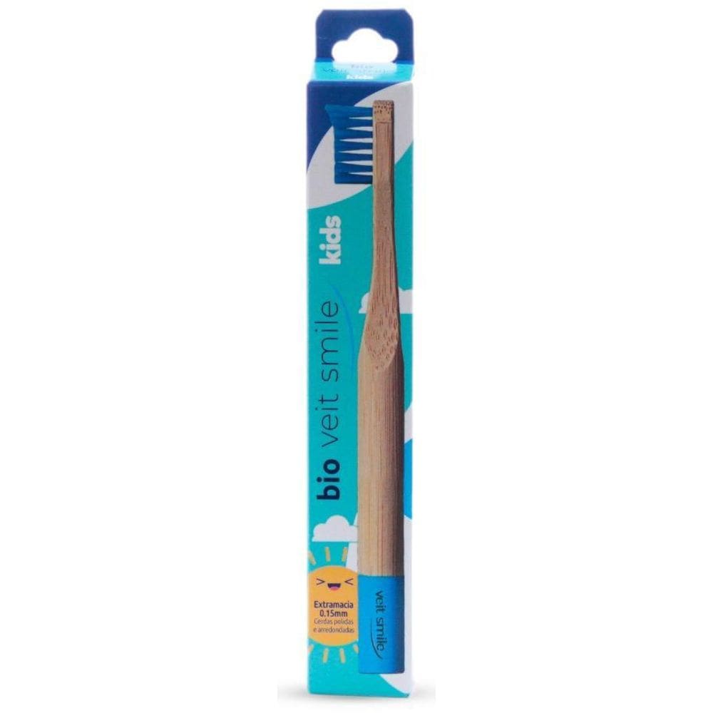 Escova De Dente Bambu Infantil Veitsmile Azul
