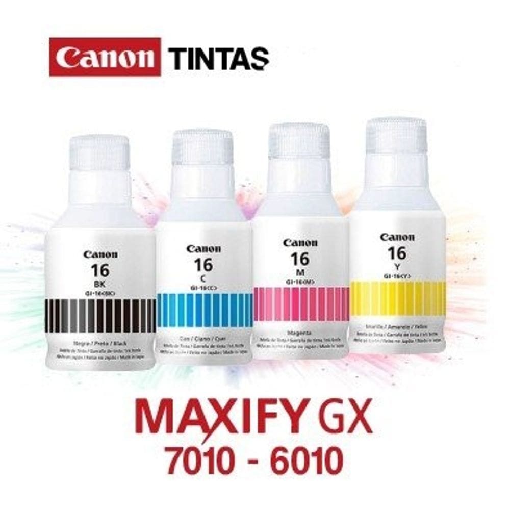 Kit Tinta Canon Mega Tank Gi16 Gi-16 Gx6010 Gx7010 Gx5010 4 Cores autêntico