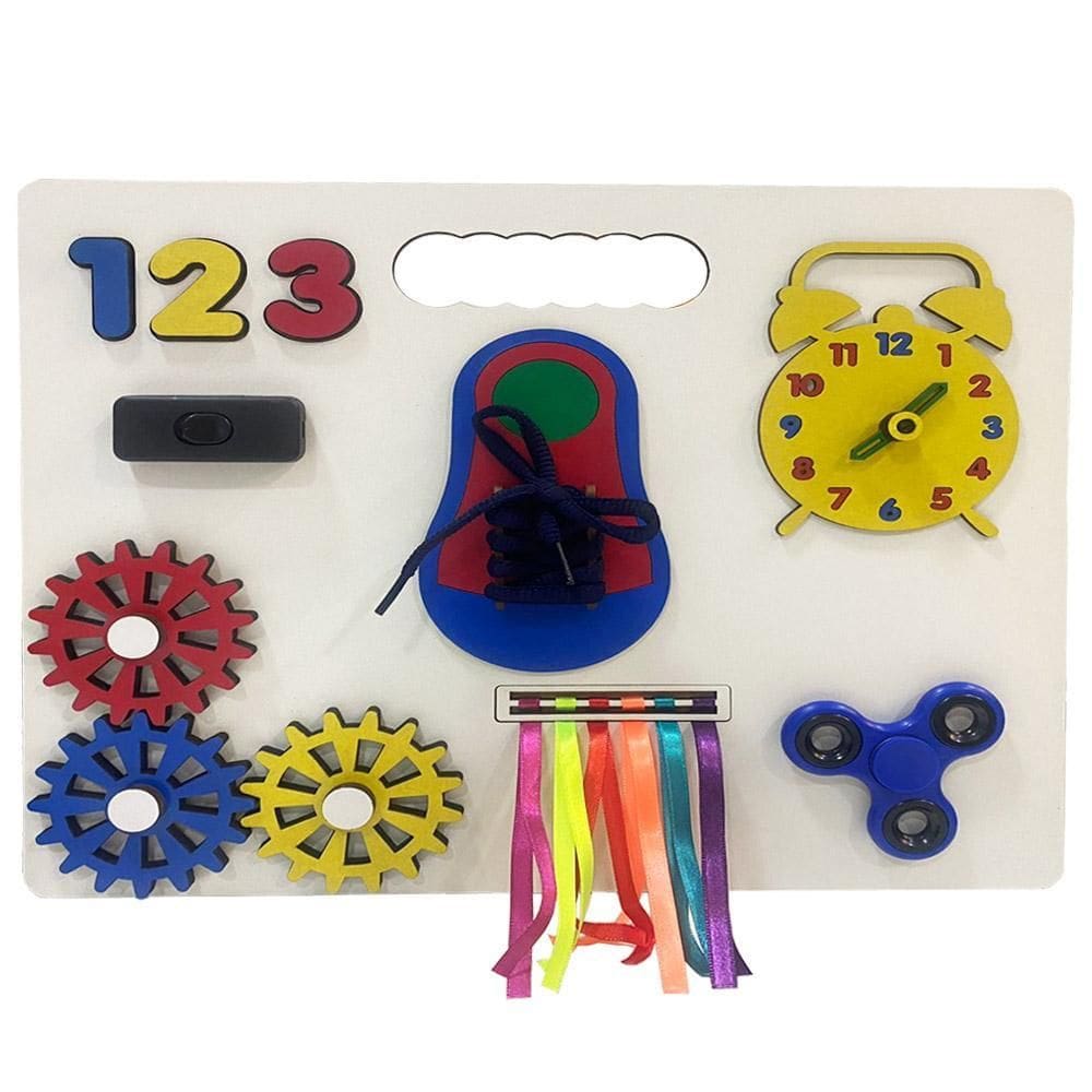 Painel Sensorial Montessori Atividades Retangular Madeira