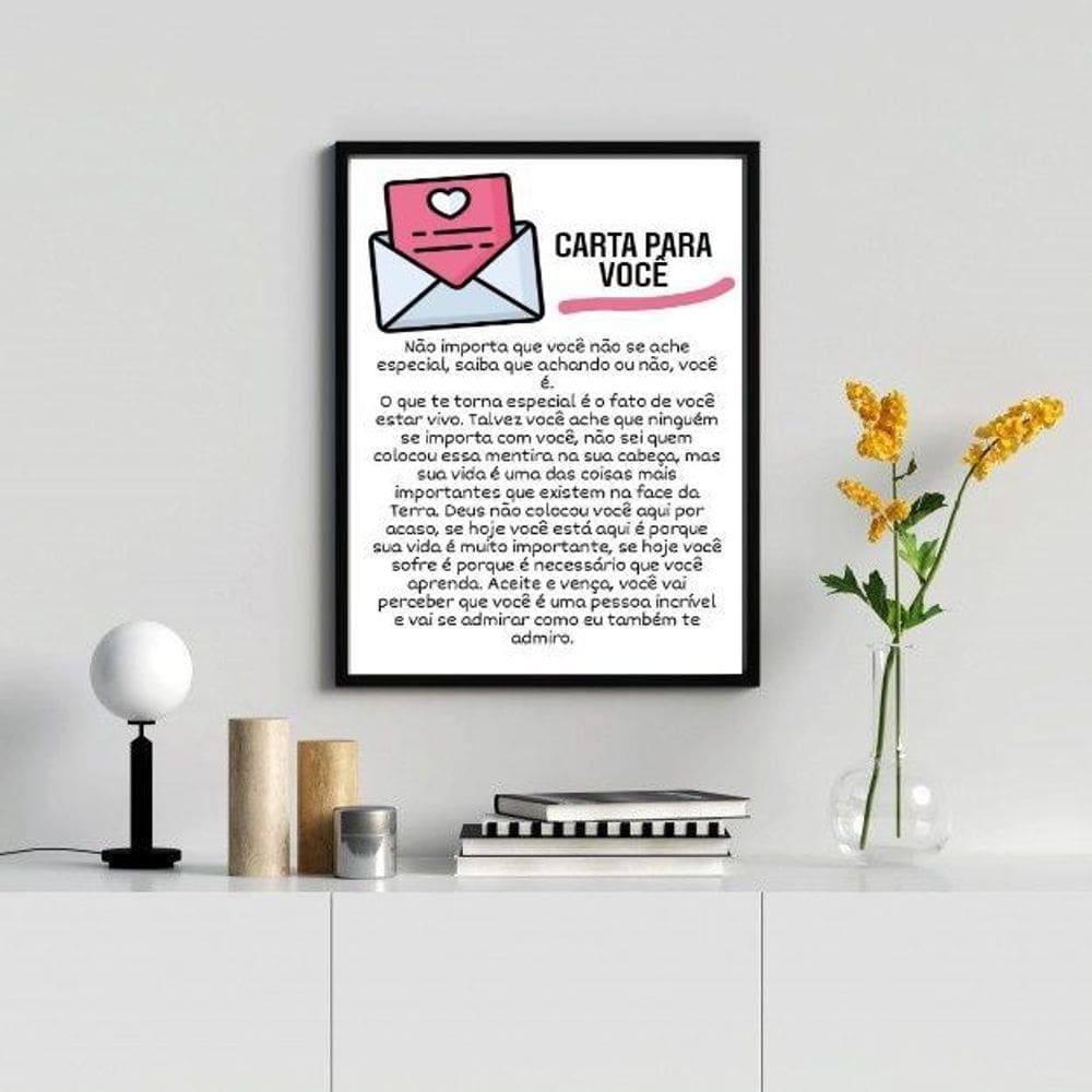 Quadro Decorativo Carta Para Você 24X18Cm