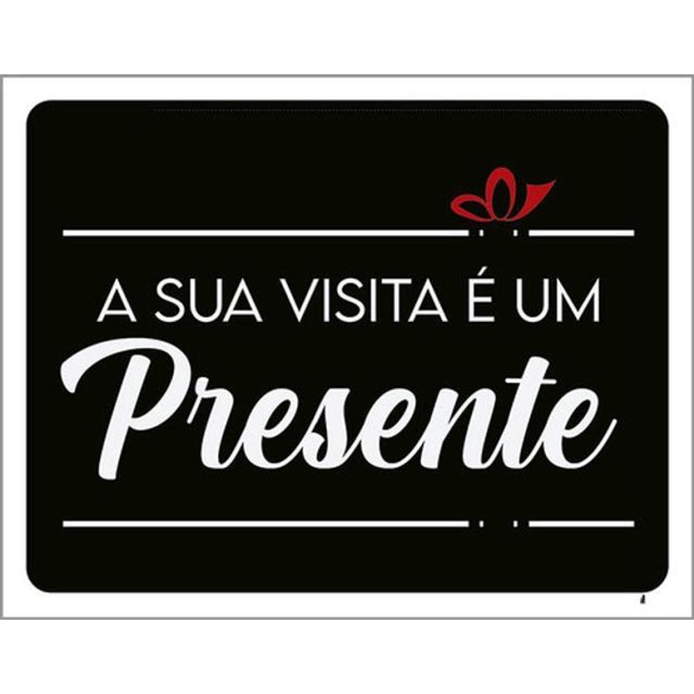 Kit 5 Placas Sua Visita É Um Presente 36X46