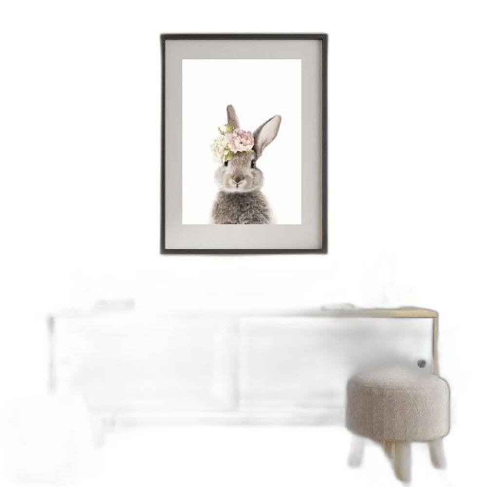Quadro Coelhinha Floral - 60X48Cm