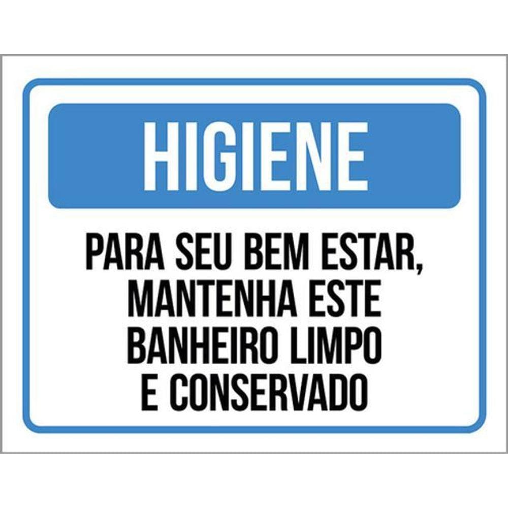 Kit 3 Placas Higiene Mantenha Este Banheiro Limpo Organizado
