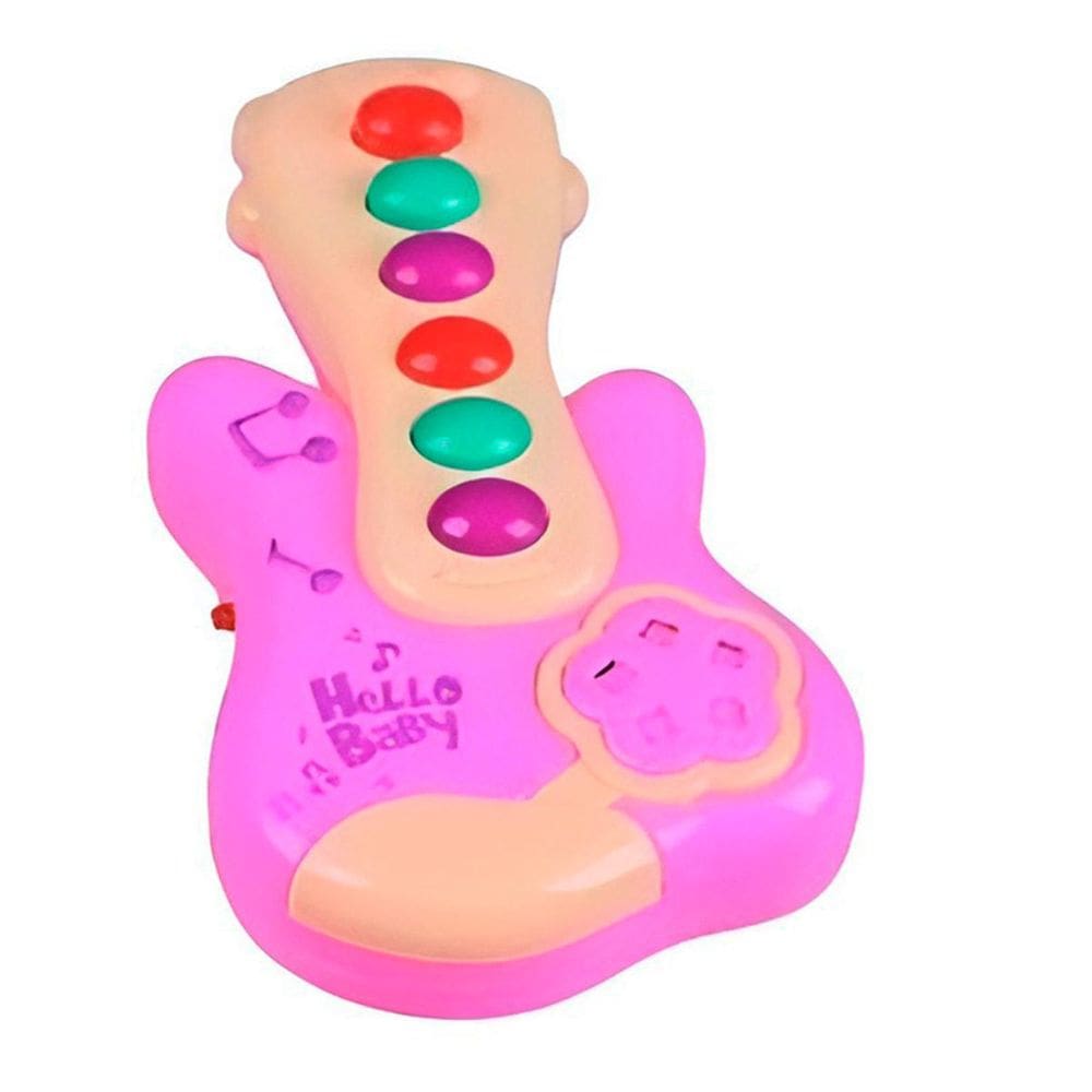 Brinquedo Musical Educativo Mini Guitarra Infantil Cor:Rosa