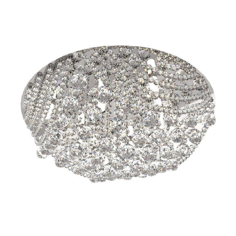 Plafon De Cristal Redondo 43Cm Sala Quarto Corredor Living Loft