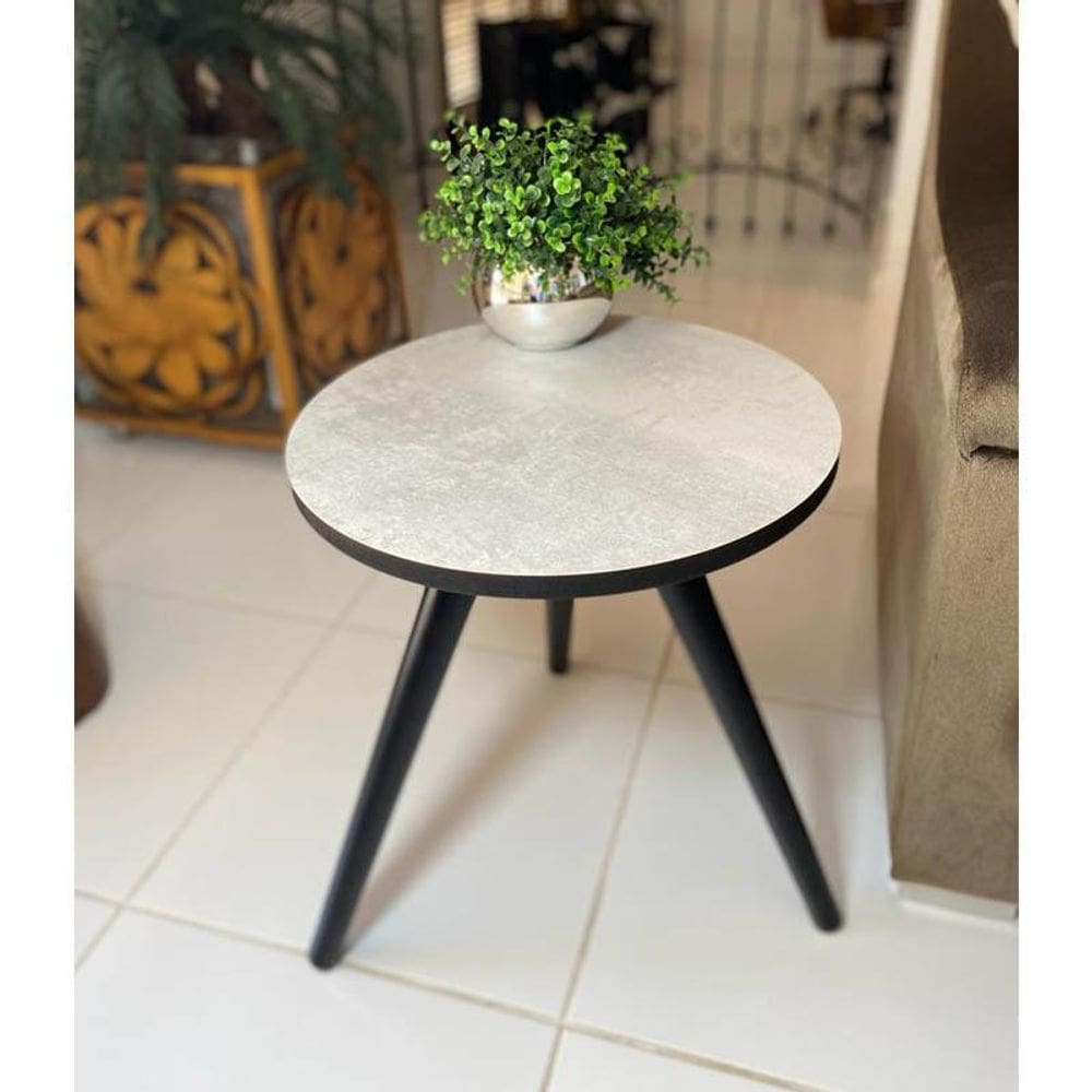 Mesa De Canto Apoio Pequena Decor Tamako - Ref 10 Concreto