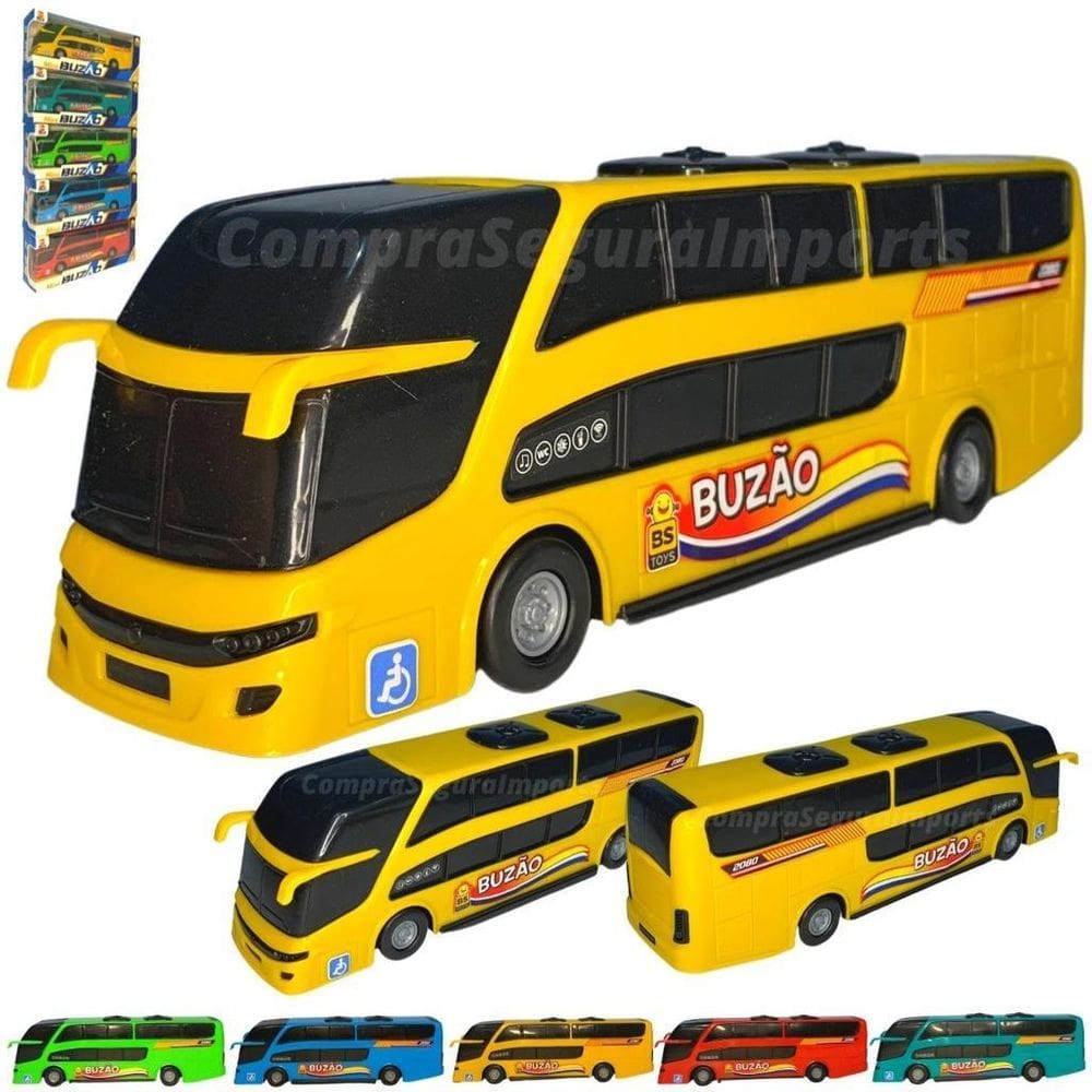 Ônibus De Brinquedo Plástico 24,5Cm Buzão - Amarelo