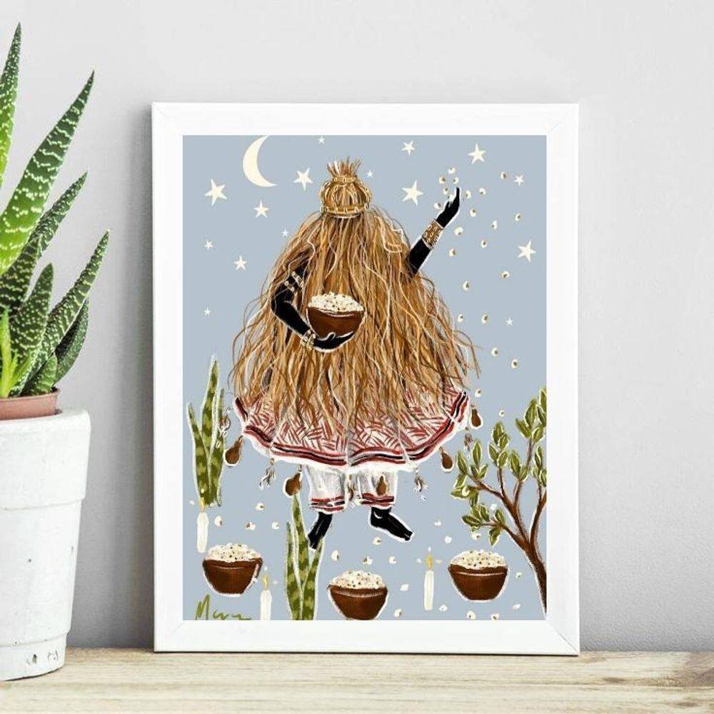 Quadro Candomblé - Omulu 45X34Cm - Com Vidro