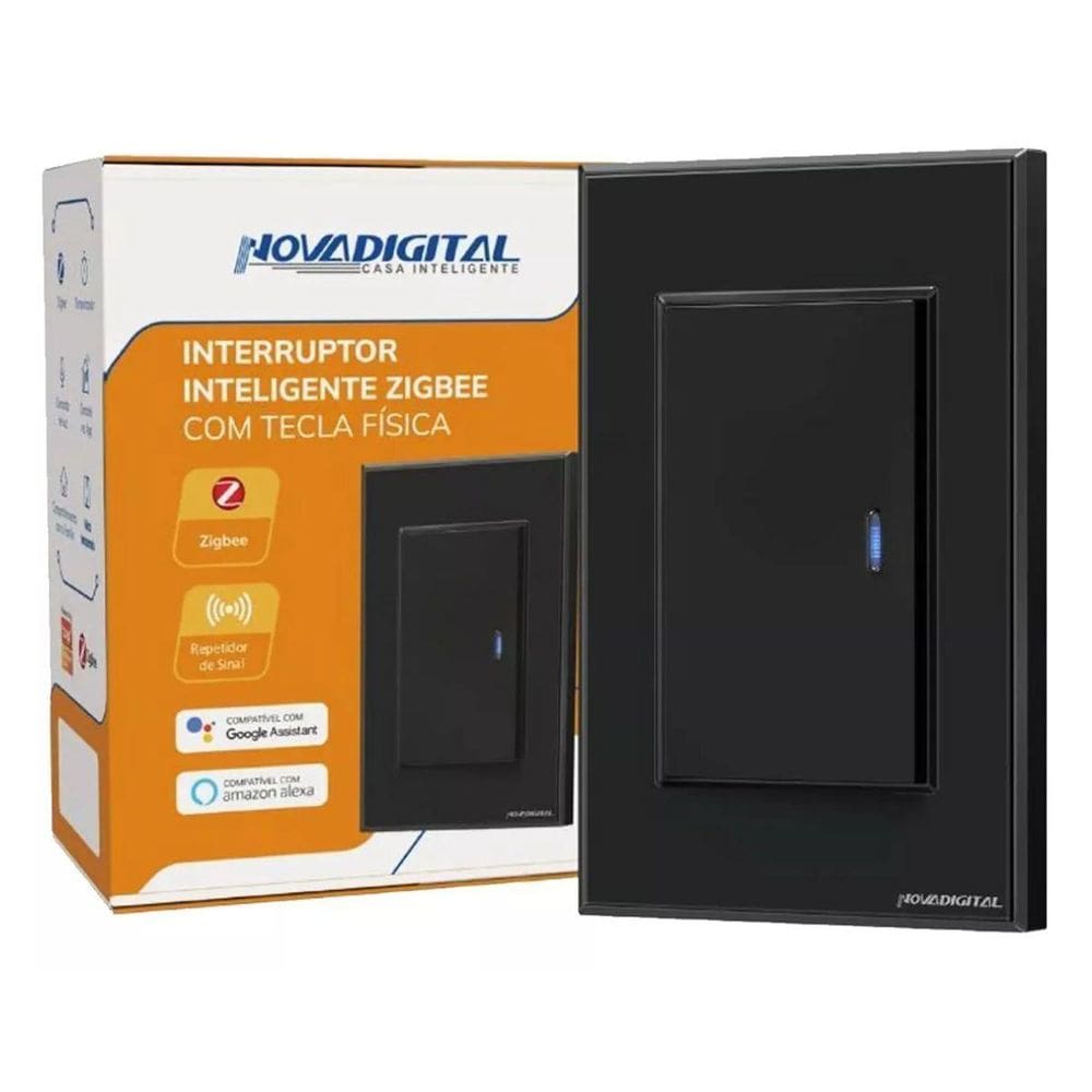 Interruptor Inteligente Zigbee 1 Tecla Física Novadigital