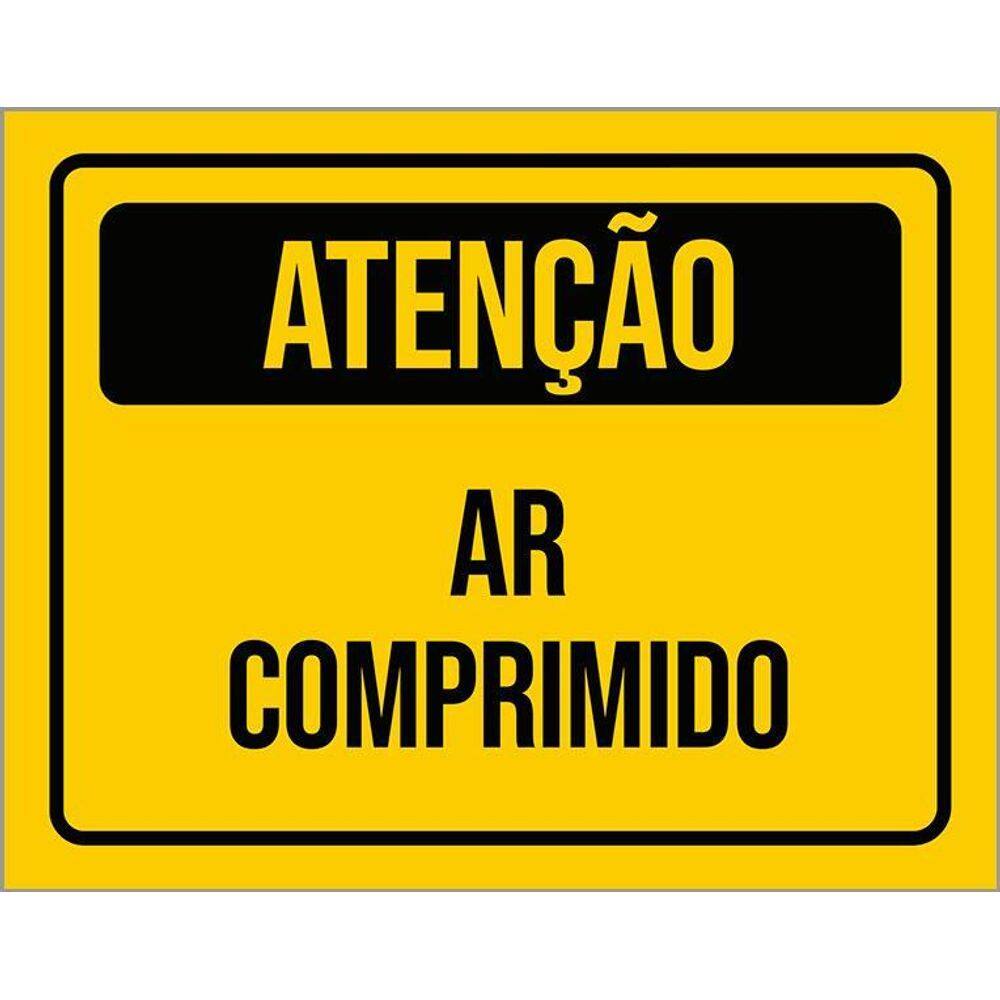 Placa De Sinalização - Atenção Ar Comprimido 36X46