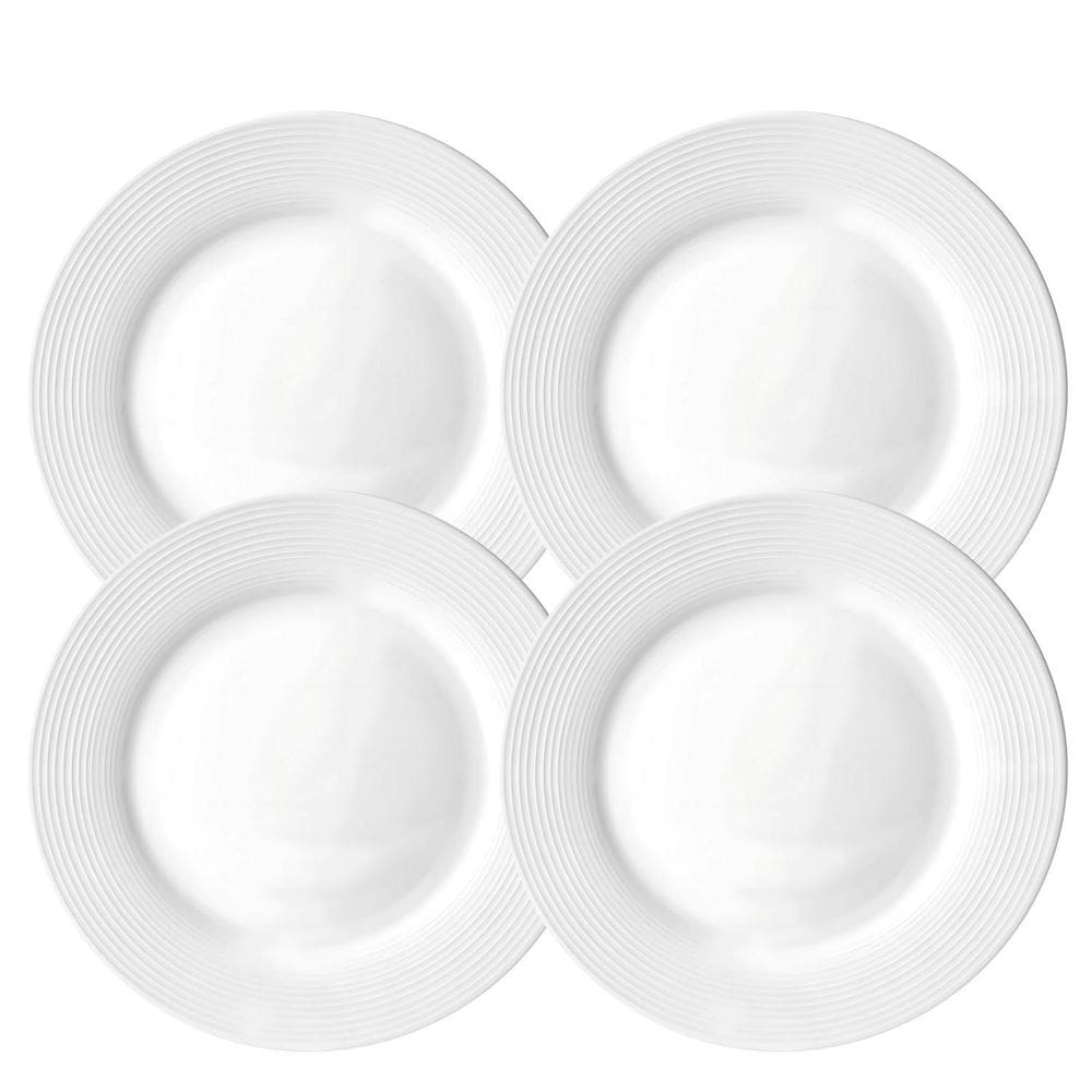 Jogo Pratos De Sobremesa Kit 4 Peças 20Cm Branco Brizzard