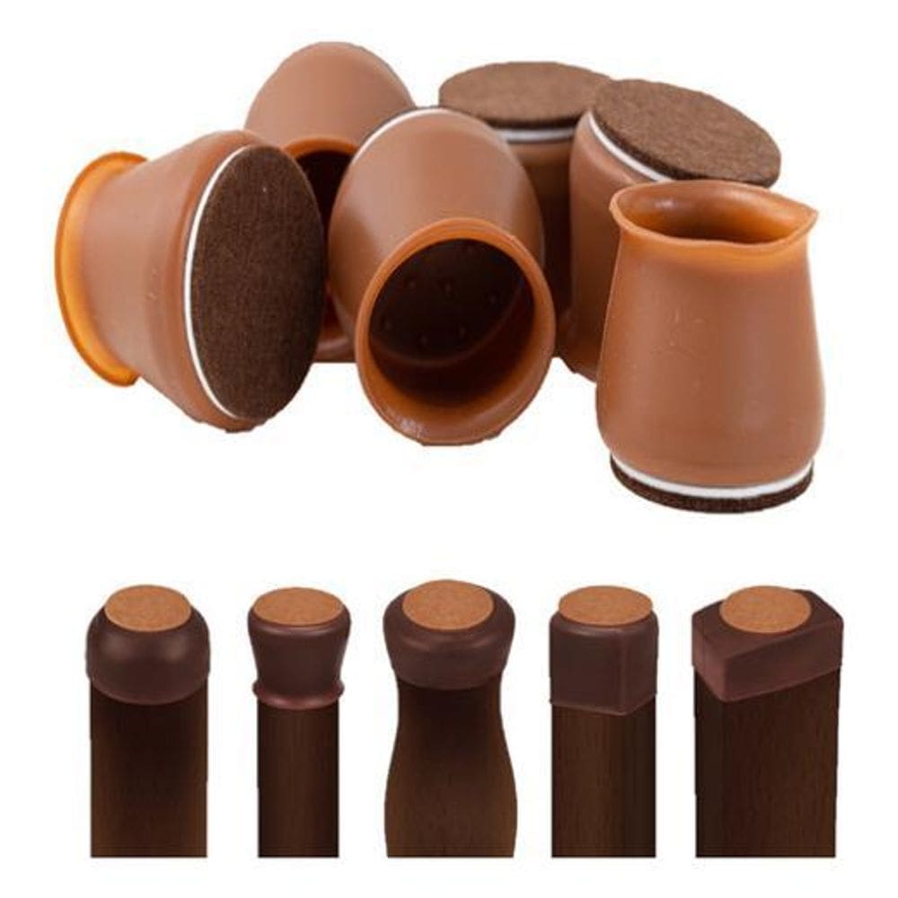 Kit 8 Pés Para Escrivaninha Feltro Siicone Cadeira E Outros