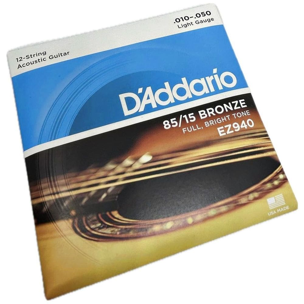 Encordoamento D`Addario Violão 12 Cordas Tensão 10-50 Light