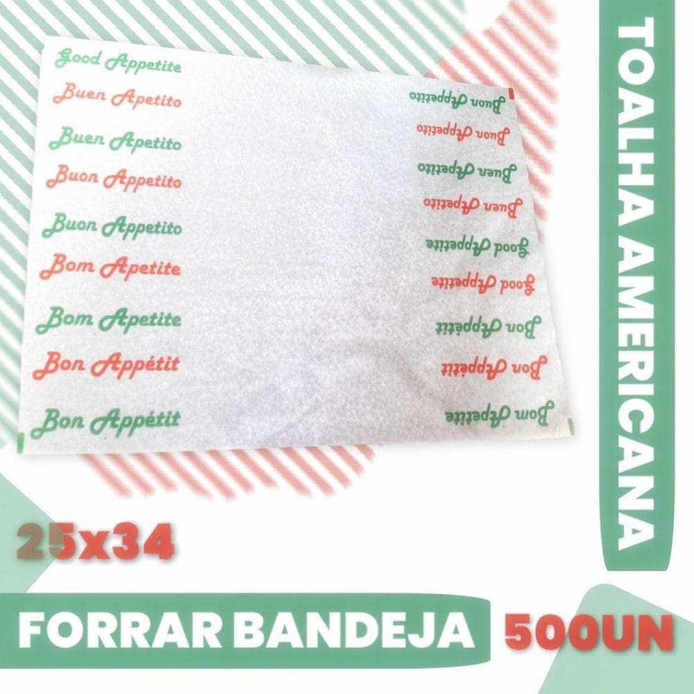 Toalha Americana Bom Apetite Forrar Fundo Bandeja Mamedes