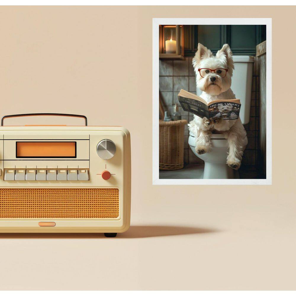 Quadro Decorativo Banheiro - West Highland 24X18Cm