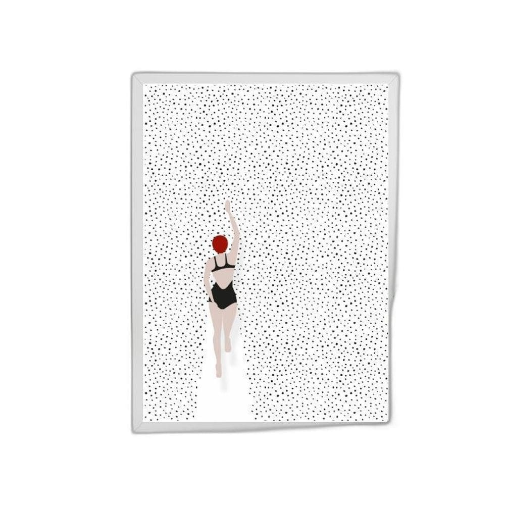 Quadro Decorativo Natação Nadadora 24X18Cm