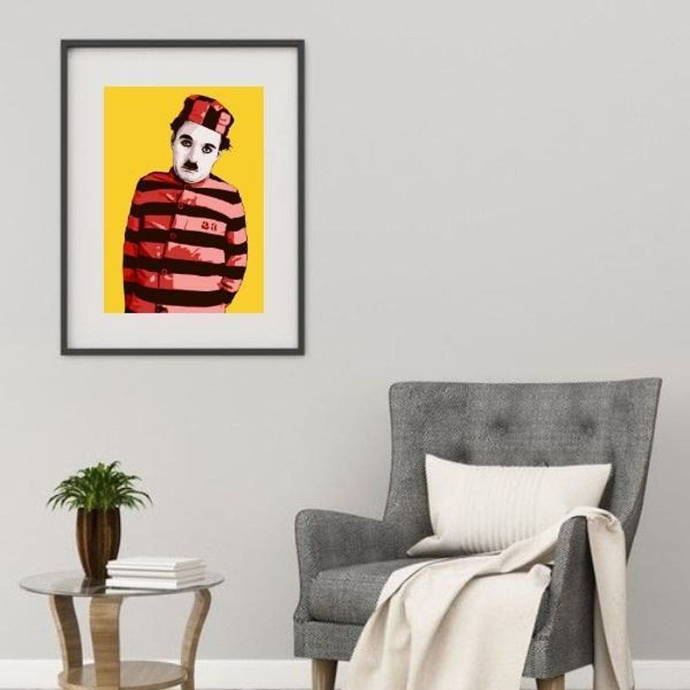 Quadro Charlie Chaplin Presidiário - 60X48Cm