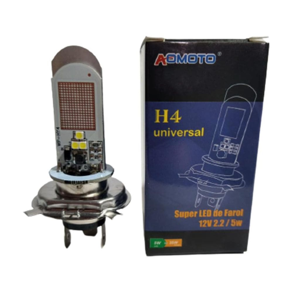 Lampada Moto H4 Super Led Efeito Xenon 8000K Cg Ybr Cb Titan