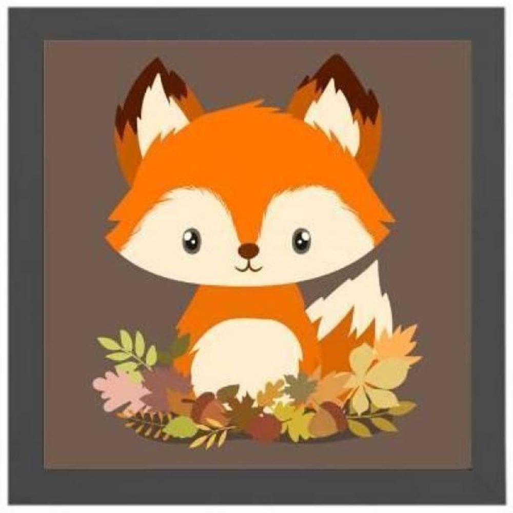 Quadro Quadrado Raposinha Infantil 20X20Cm