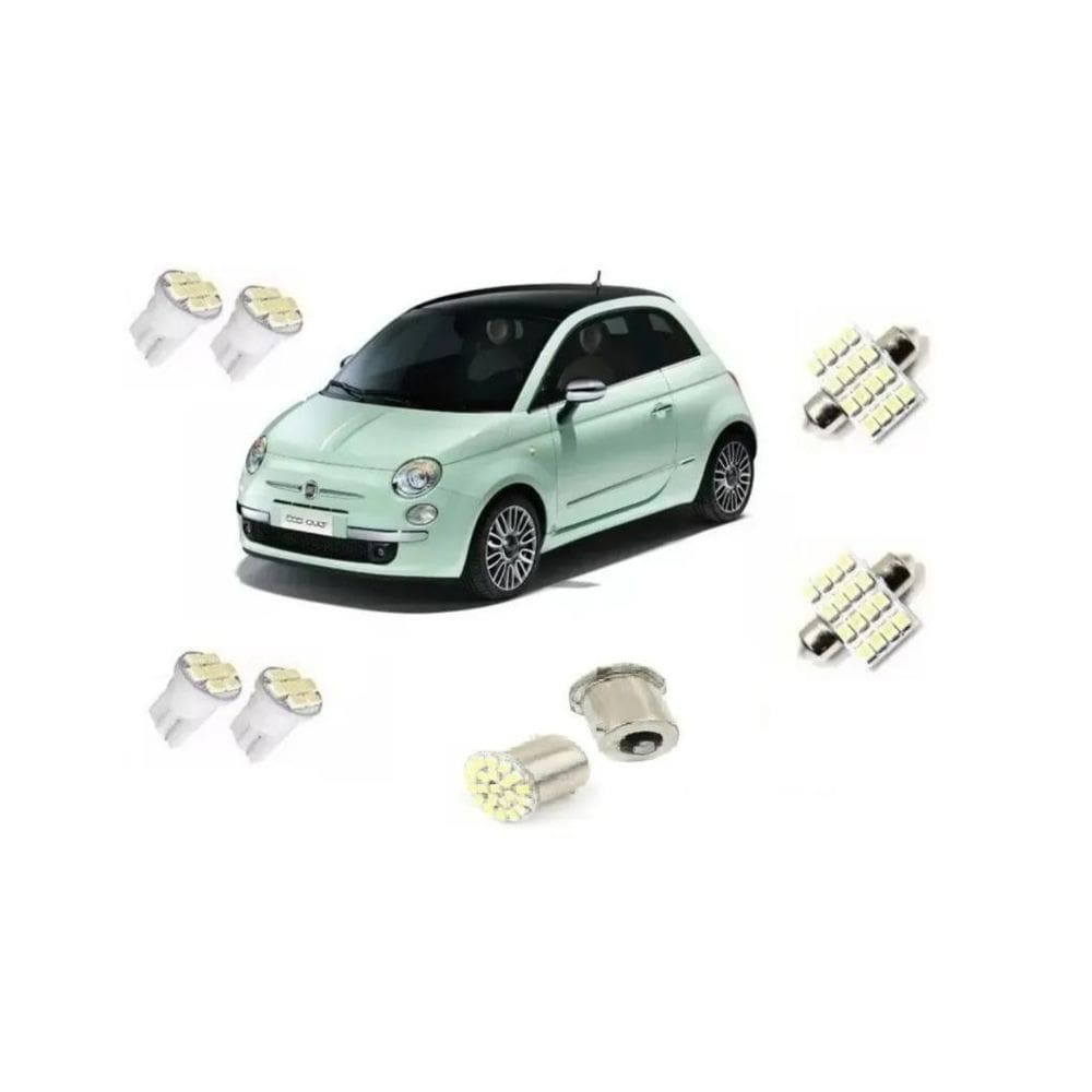 Kit Lampadas Led Fiat 500 Teto Farolete Placa Ré