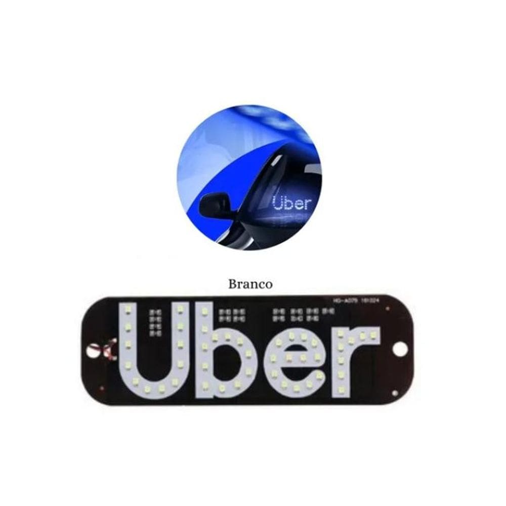Placa Led Para Carro Motoristas De Aplicativo Uber