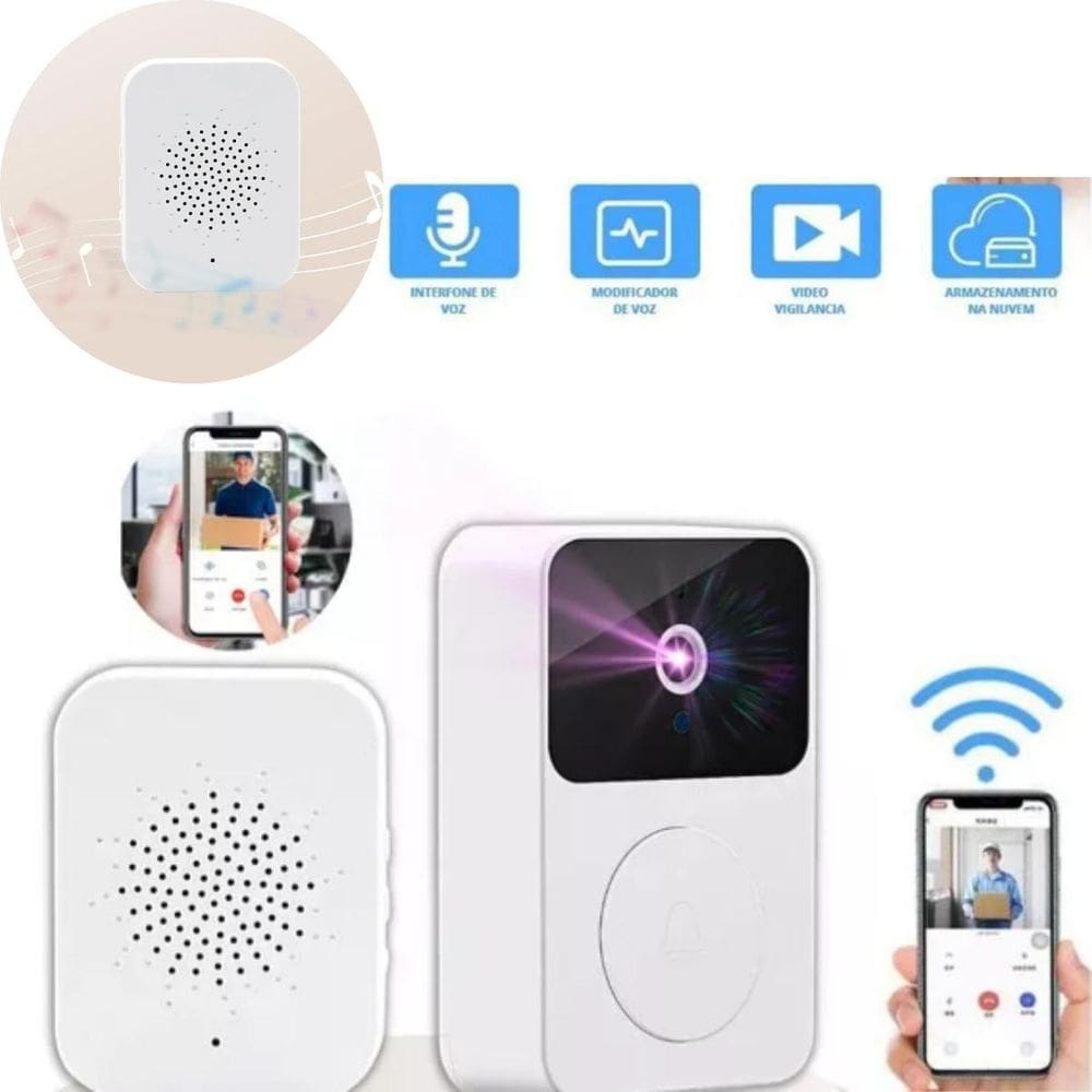 Campainha Interfone Inteligente Video Porteiro