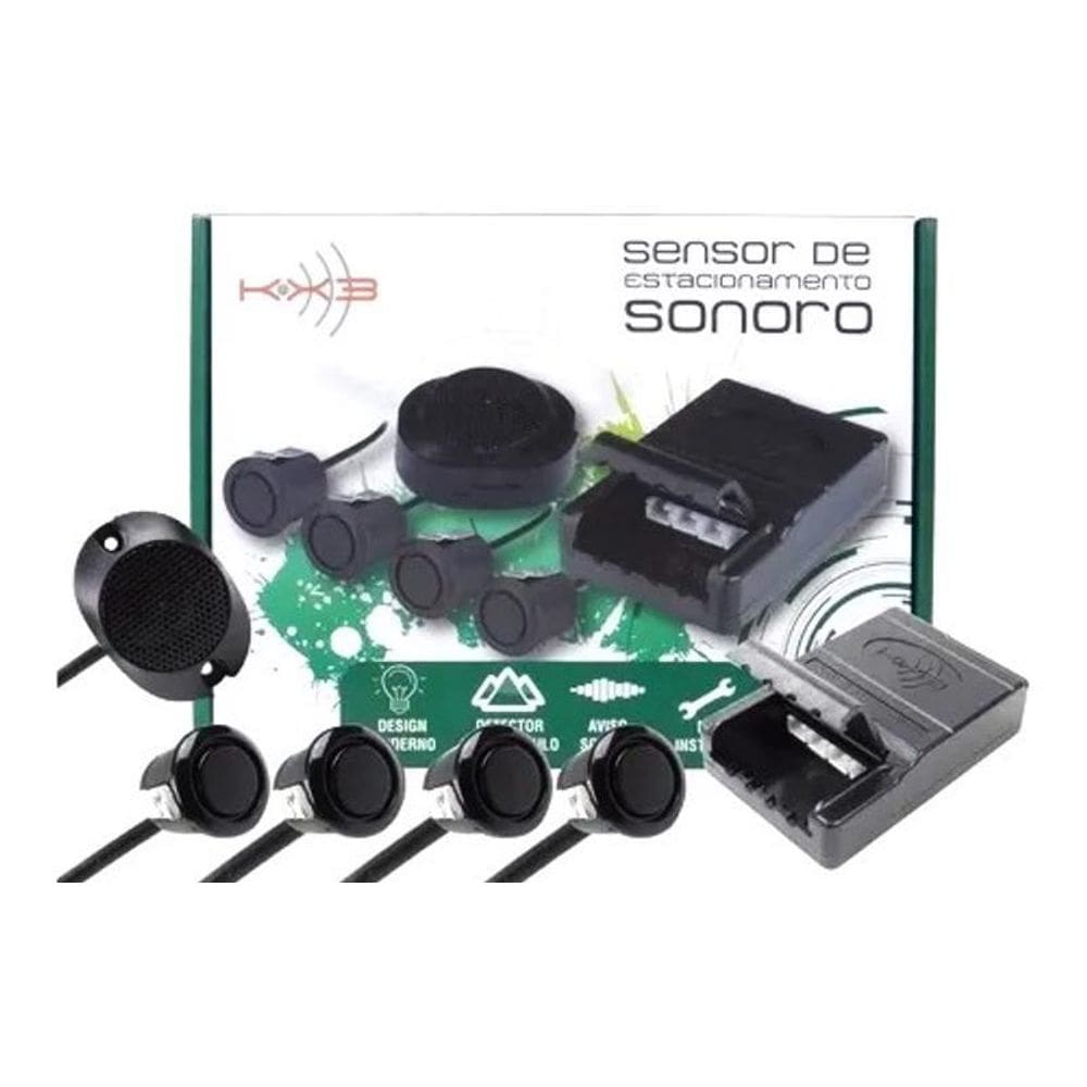 Sensor De Estacionamento Sonoro Preto Kx3