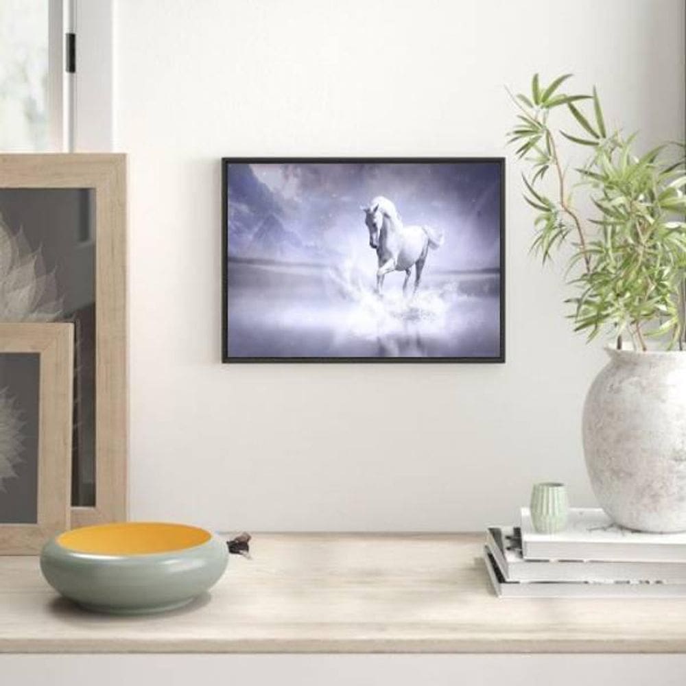 Quadro Decorativo Cavalo Branco 45X34Cm