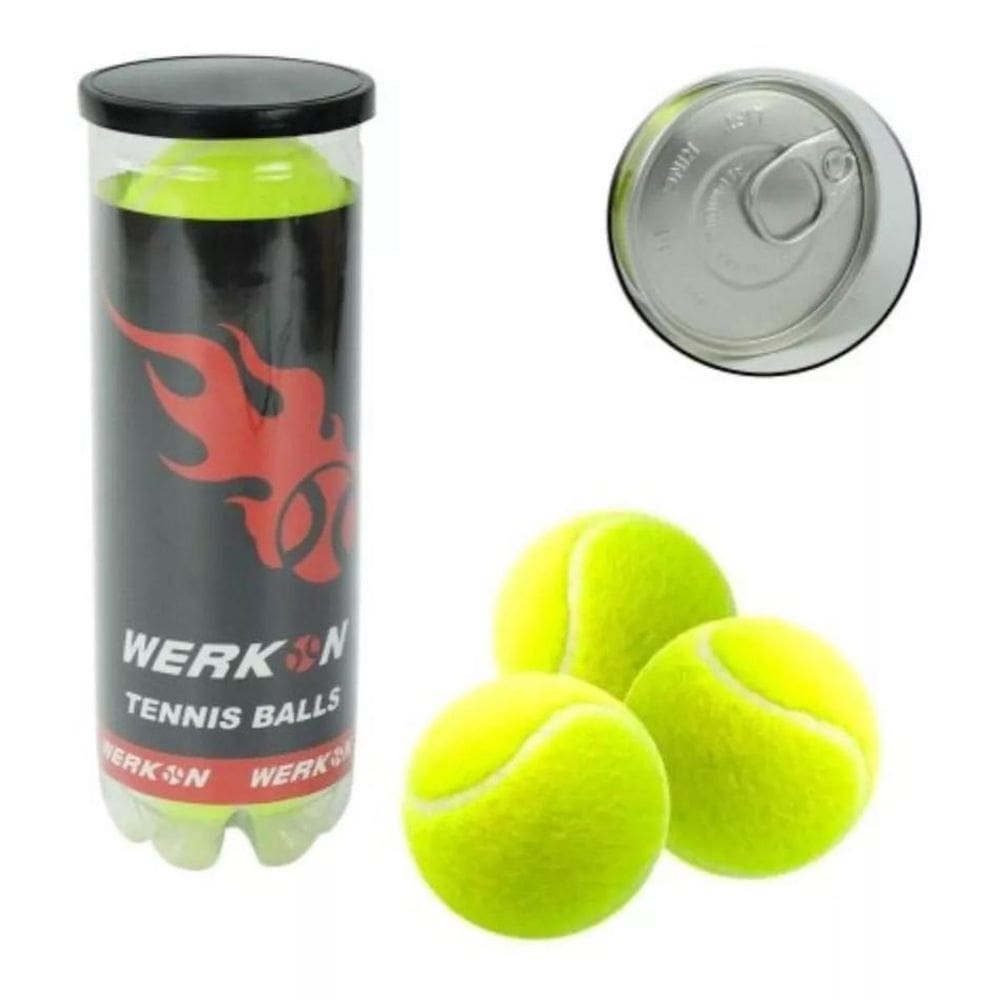 Kit 3 Bolas De Tênis Verde De Borracha Resistente Com Tubo