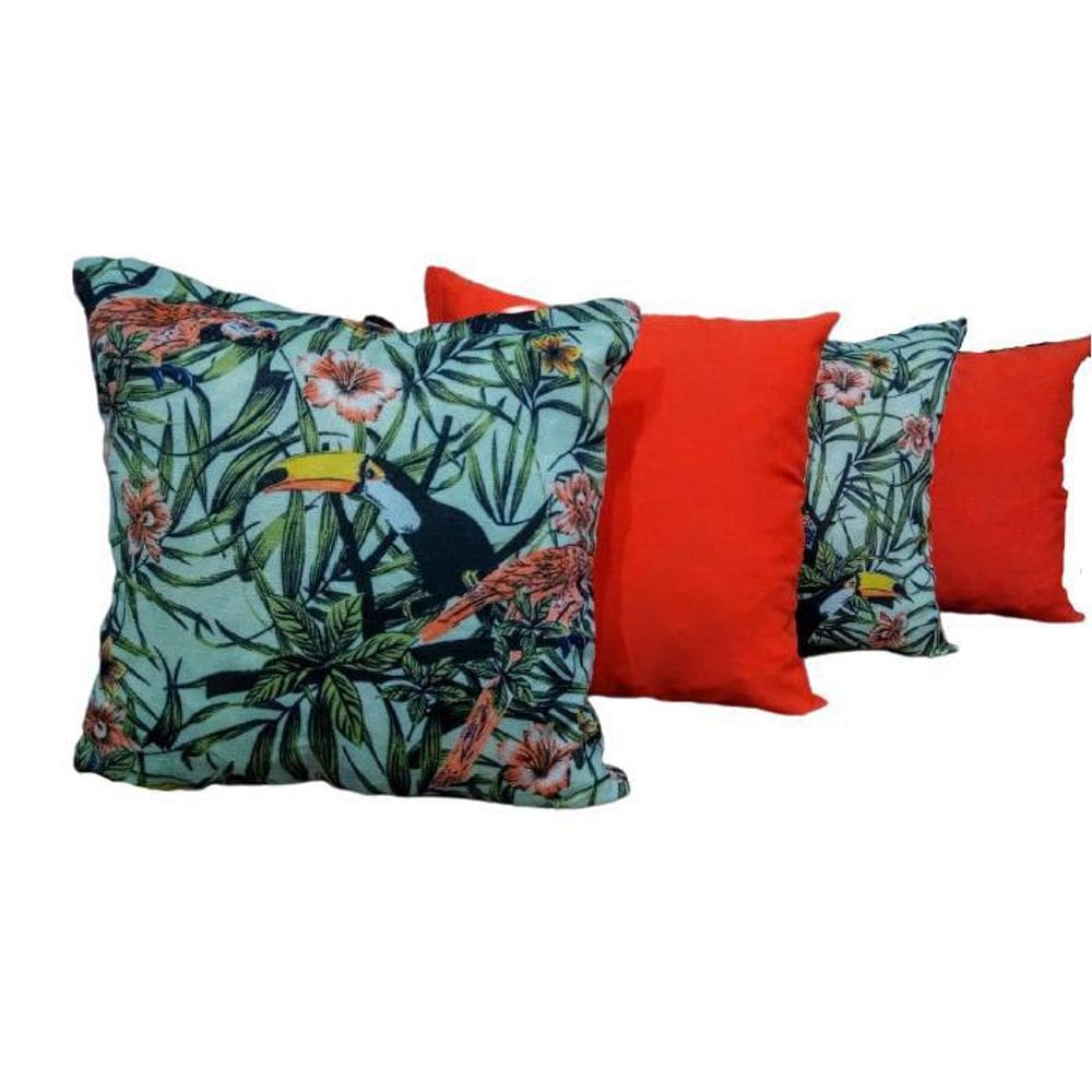 Kit De 4 Capas De Almofadas Gorgurinho/Oxford Laranja 45X 45