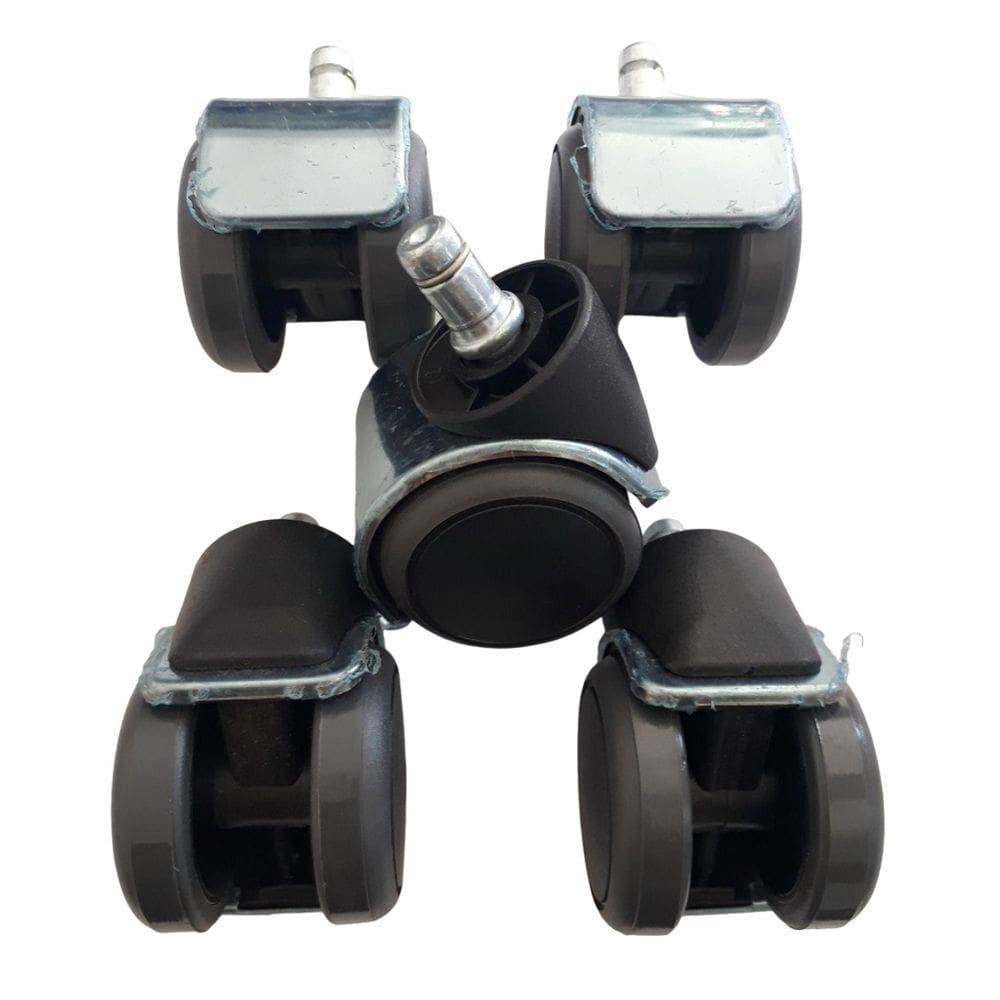Rodizio Para Cadeira De Escritório Cromado Roda Pu Kit S90