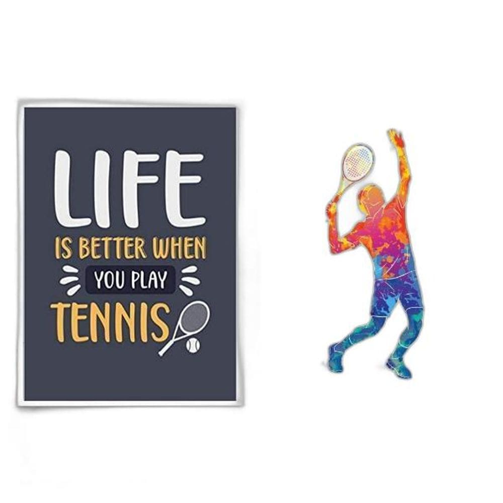 Kit 2 Quadros Decorativos Life Tennis 24X18Cm