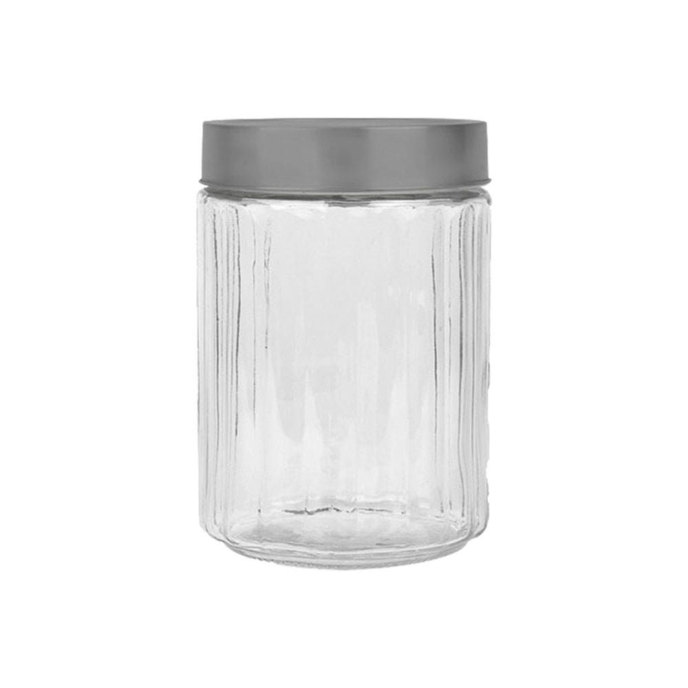 Pote De Vidro Sleek Com Tampa Inox - 1,35L - Mimo Style