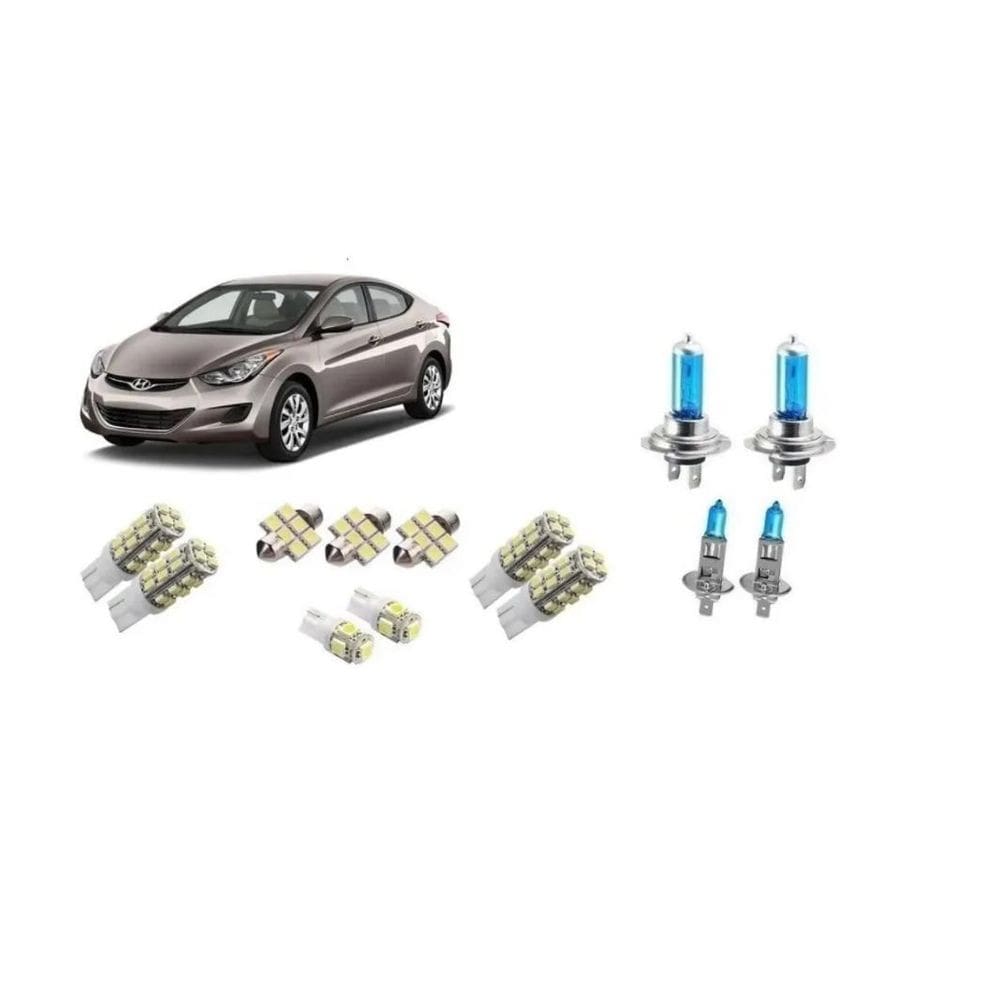 Kit 13 Lampadas Brancas Farol H7 H1 + Leds Hyundai Elantra