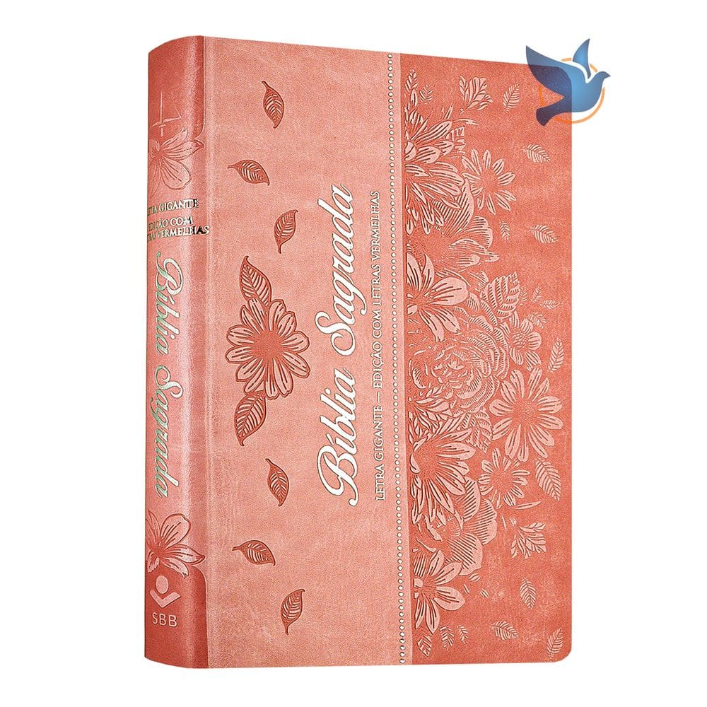 Bíblia Sagrada feminina Letra Gigante ARC porte médio Rosa