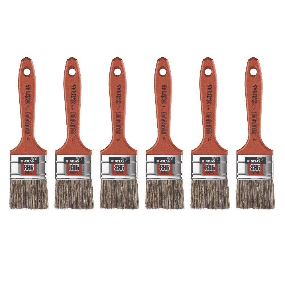 Pincel Atlas, Trincha Média, Cerdas Gris, 2” - 6 Unidades