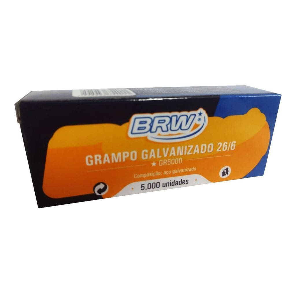 15.000 Grampo Galvanizado Para Grampeador 26/6 Bacchi  3Cx