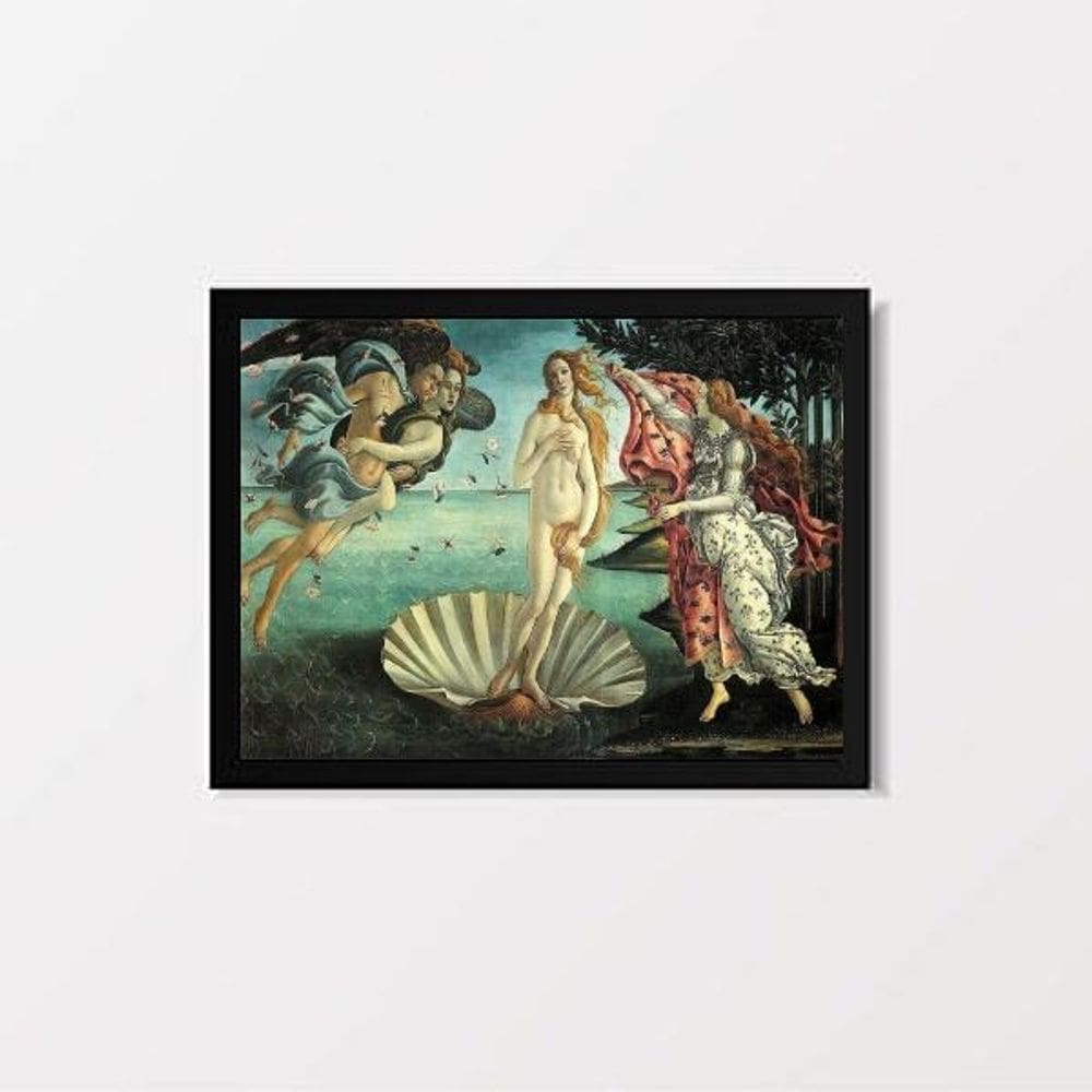 Quadro Botticelli Birth of Venus 24x18cm - Moldura Branca