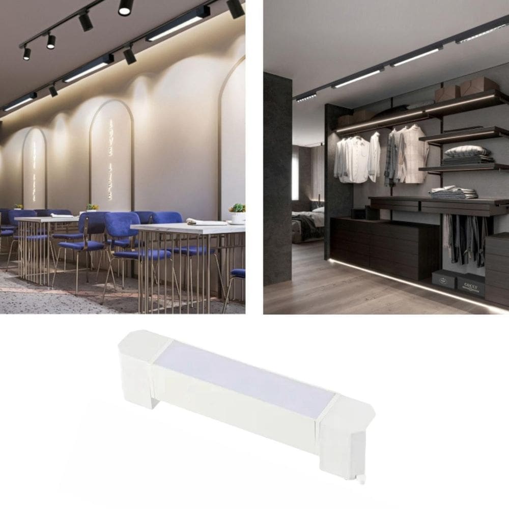 Luminária  Branca  Luz Difusa Linear 10W De 20Cm Para Trilho