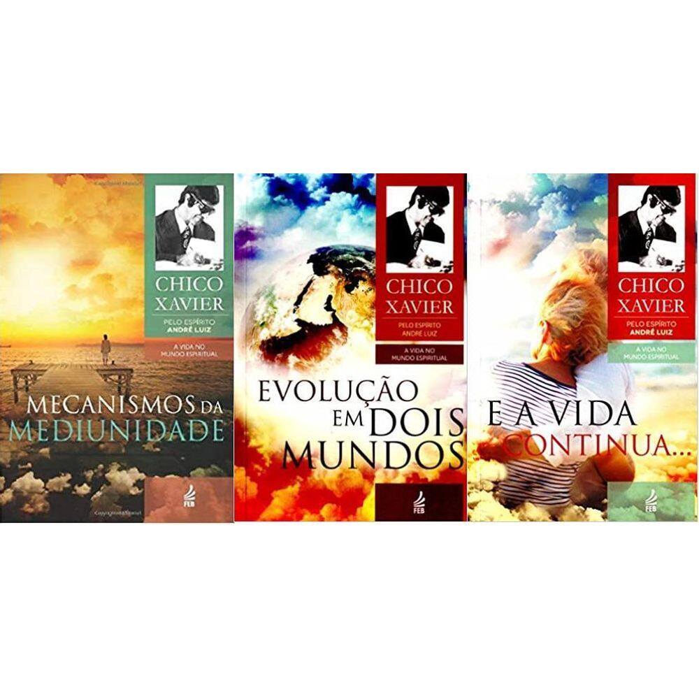 Kit 3 Livros Chico Xavier Mecanismos Da Mediunidade +