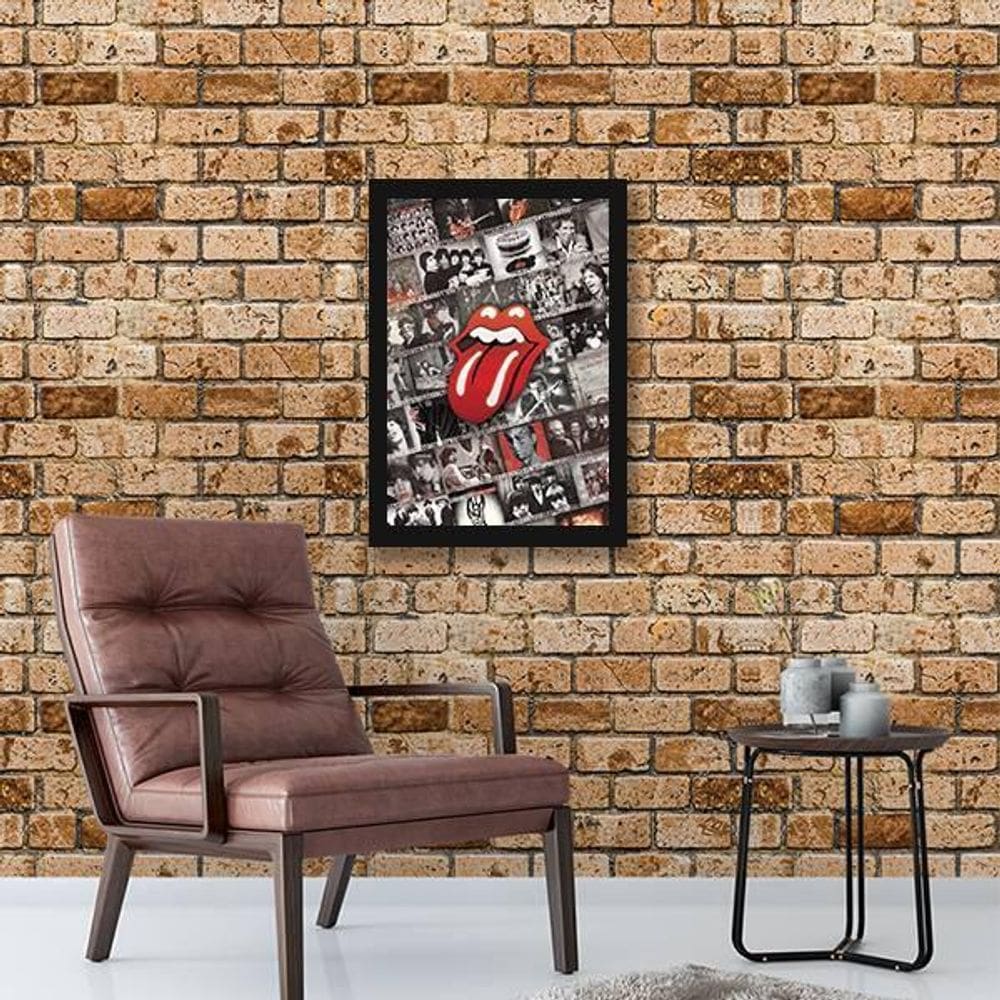 Quadro Rolling Stones 24X18Cm - Com Vidro