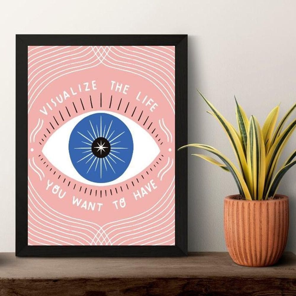 Quadro Lei Da Atração -Visualize A Vida 24X18Cm