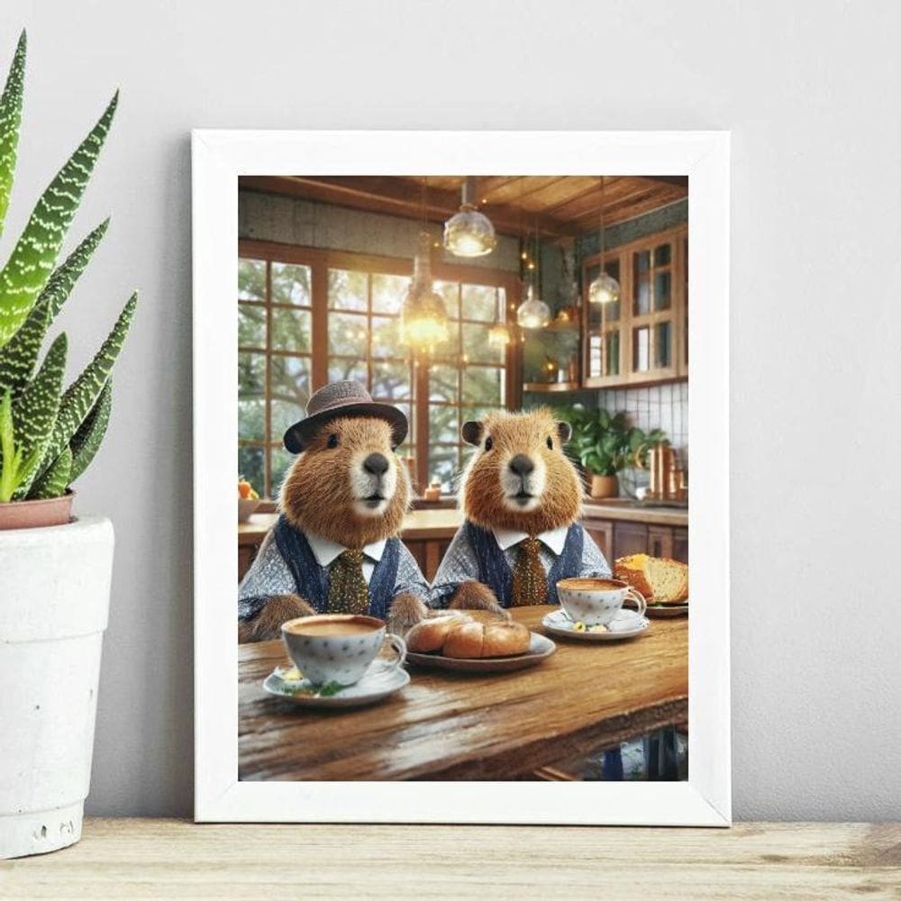 Quadro Cozinha - Café Das Capivaras 24X18Cm