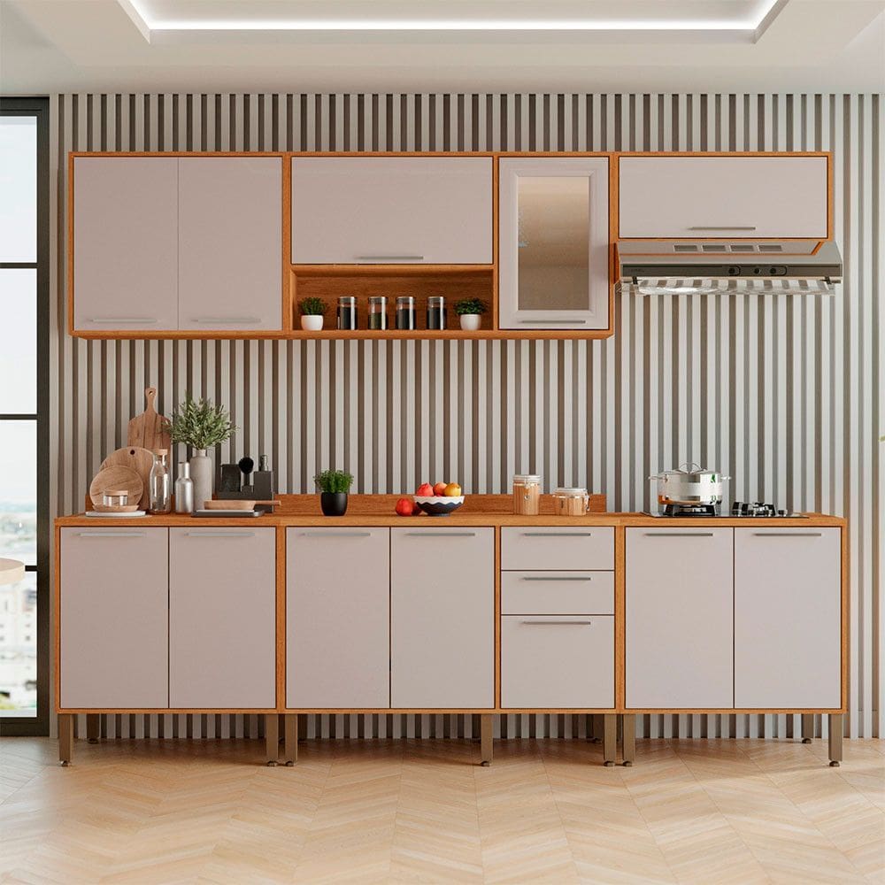 Cozinha Compacta para Cooktop 5 Bocas 5 Pecas 12 Portas 2 Gavetas Paris Salleto Moveis